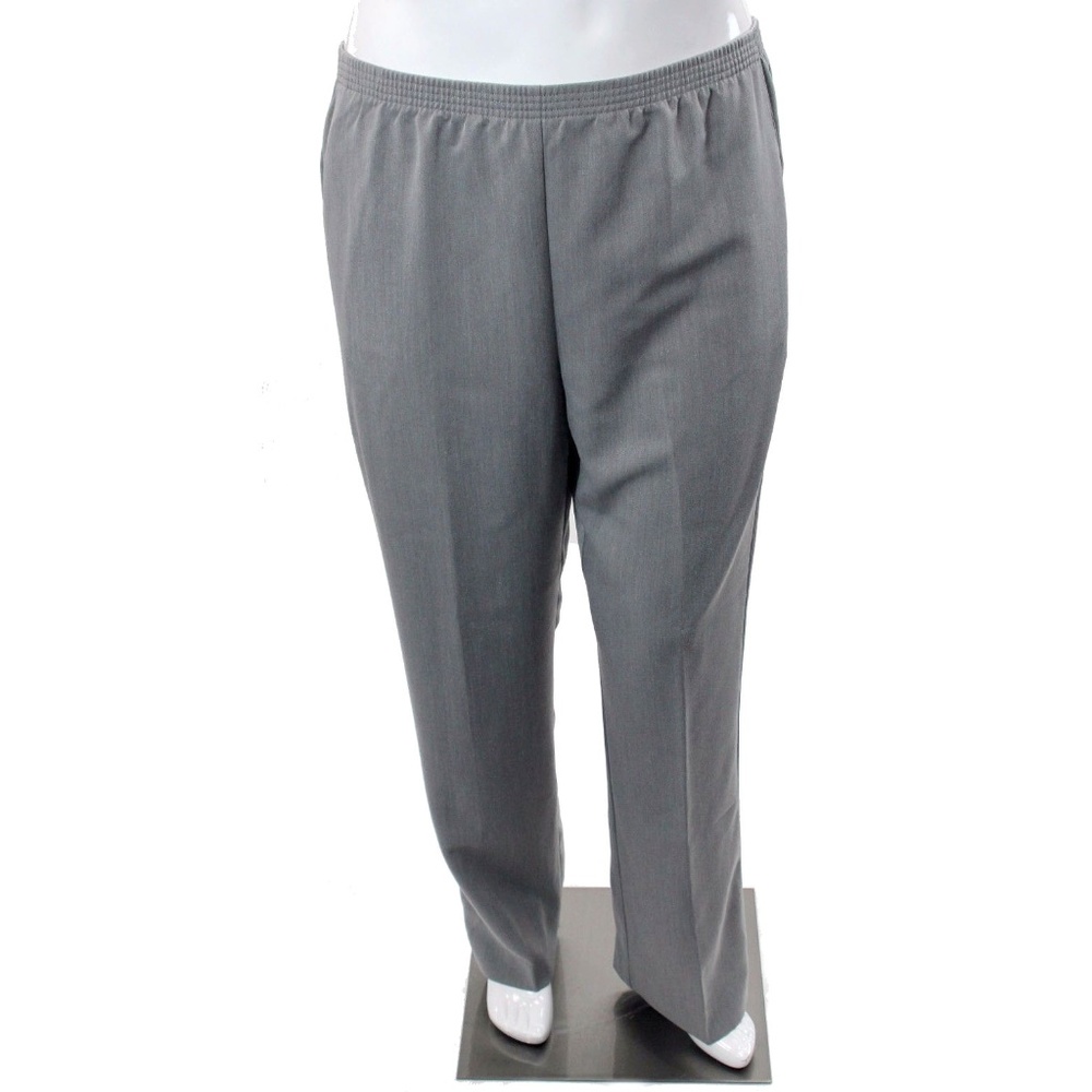 Alfred Dunner Pull-On Straight-Leg Pants Gray